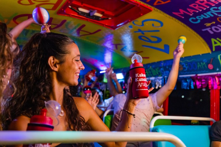 a person holding a microphone